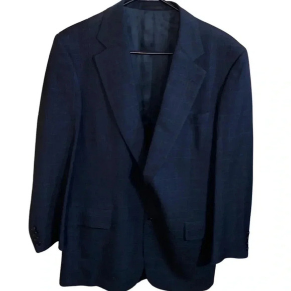 Harrod's by Chester Barrie Men's Wool Sports Coat Blazer Blue Size 40R - Picture 2 of 11